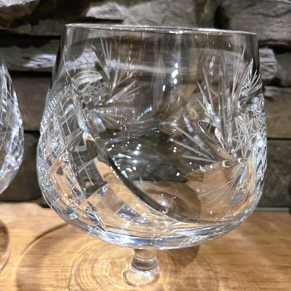 ELEGANT CRYSTAL Water or Brandy Snifter Glasses 3 plus 1 set Pinwheel - Picture 10 of 11